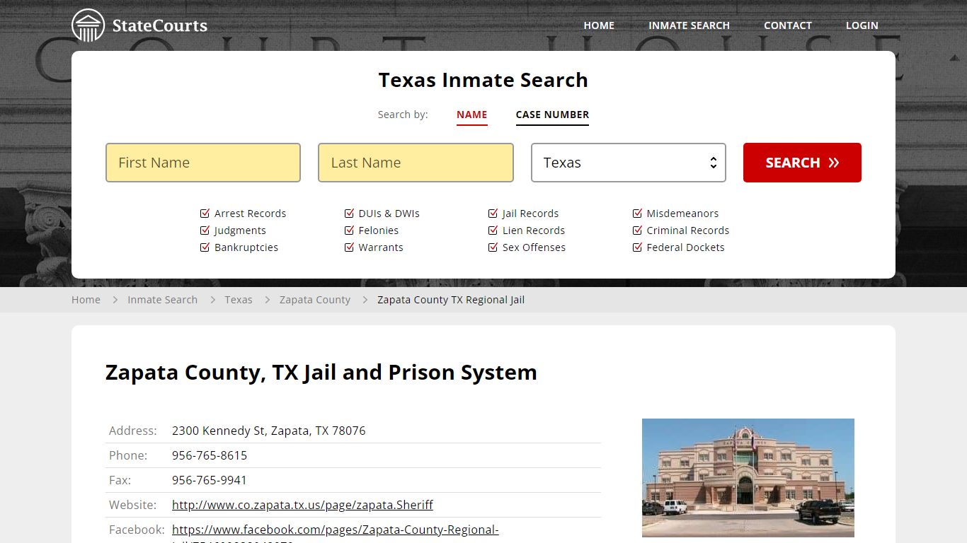 Zapata County TX Regional Jail Inmate Records Search, Texas - StateCourts