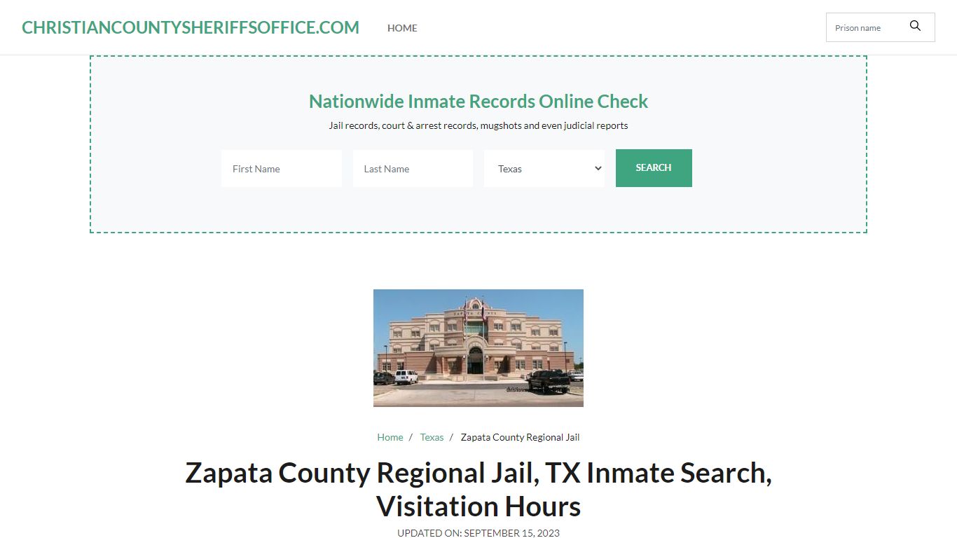 Zapata County Regional Jail, TX Inmate Search, Visitation Hours