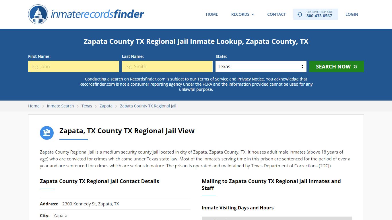 Zapata County TX Regional Jail Roster & Inmate Search, Zapata County ...